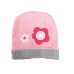 Bonnet enfant motif fleurs