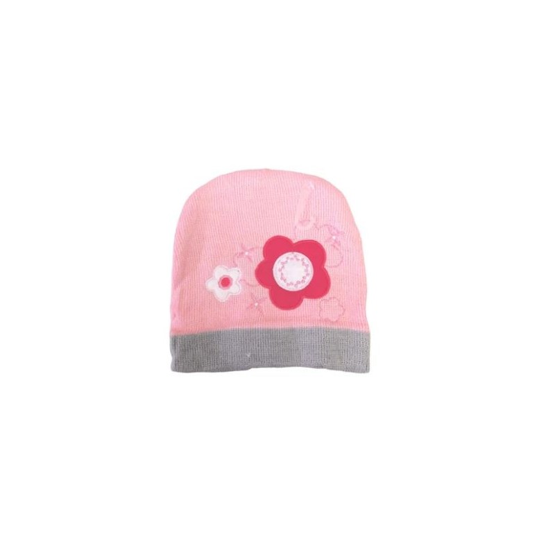 Bonnet enfant motif fleurs