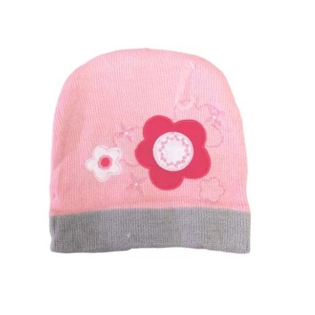 Bonnet enfant motif fleurs