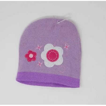 Bonnet enfant motif fleurs