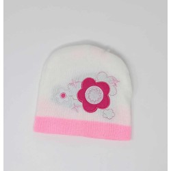 Bonnet enfant motif fleurs