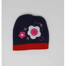 Bonnet enfant motif fleurs